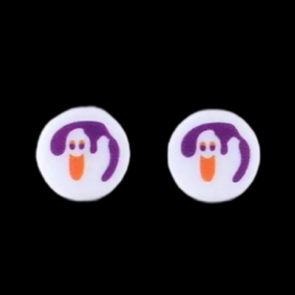 Ghost Waving Halloween Circle Stud Earrings